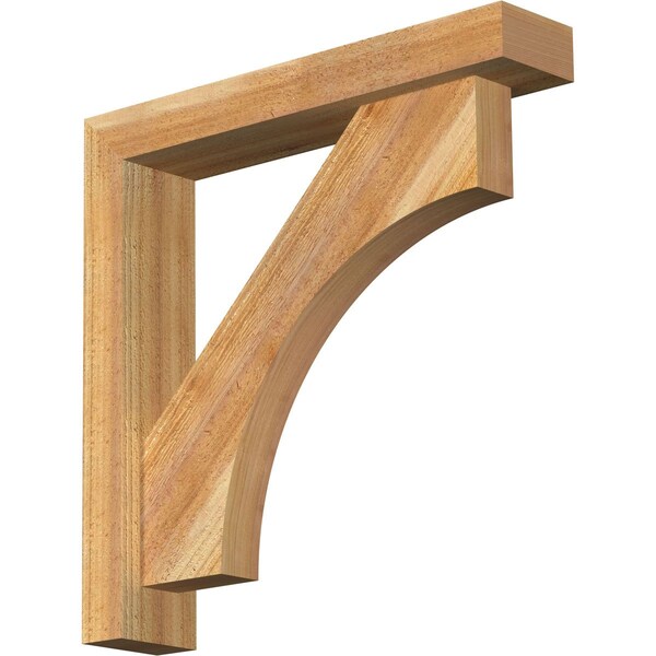 Ekena Millwork Westlake Block Rough Sawn Bracket w/ Offset Brace, Western Red Cedar, 4"W x 20"D x 20"H BKT0402X20X20WTL05RWR - main